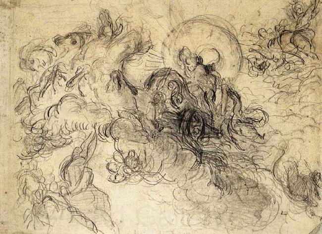 Eugene Delacroix Apollo Slays Python Norge oil painting art